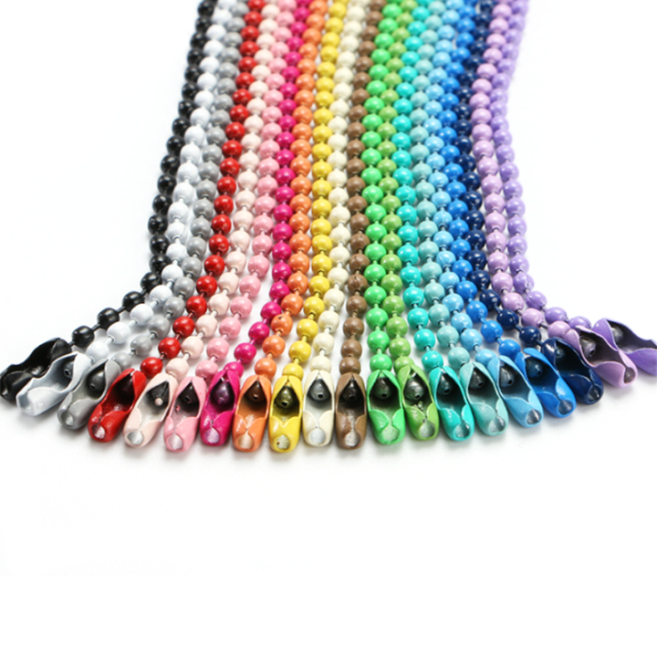 Universal Powder Coated Anti-Rust Nickel-Free Metal Ball Chain For Keychains Jewelry Making Necklaces