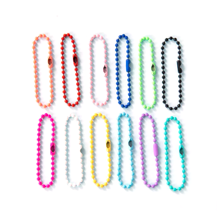 Universal Powder Coated Anti-Rust Nickel-Free Metal Ball Chain For Keychains Jewelry Making Necklaces