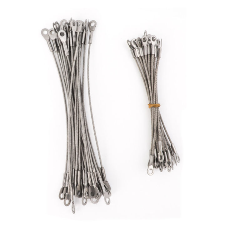 Durable Holding 50KG Steel Wire Rope Tether With Double Stainless Steel Eyelet Terminals 