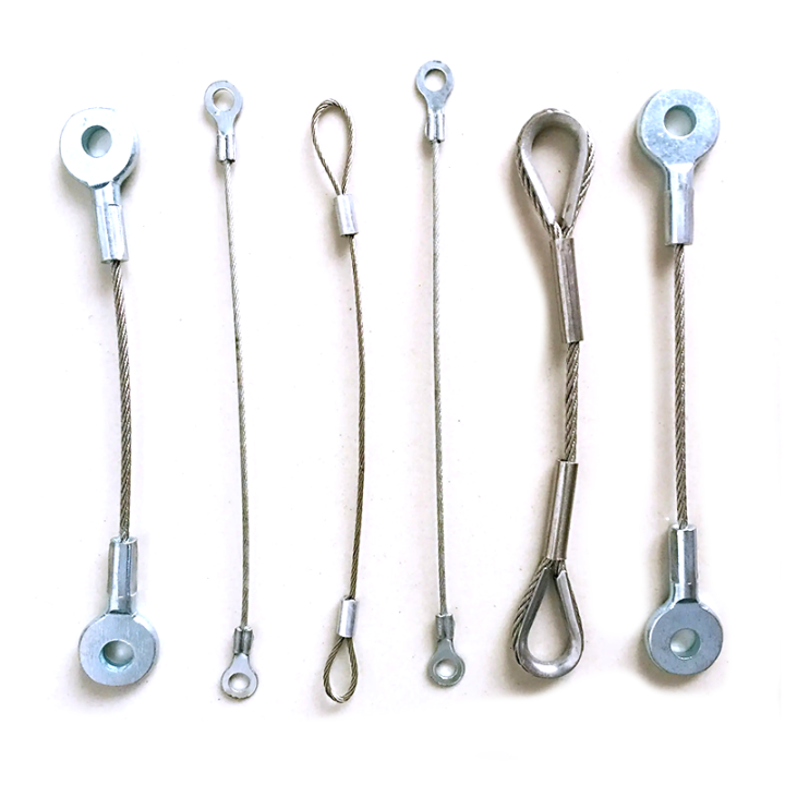 China OEM Hanging Display Steel Wire Rope Slings Fall Protection Security Cable Assemblies