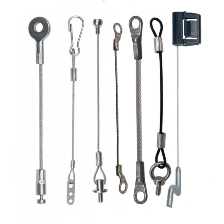 China OEM Hanging Display Steel Wire Rope Slings Fall Protection Security Cable Assemblies
