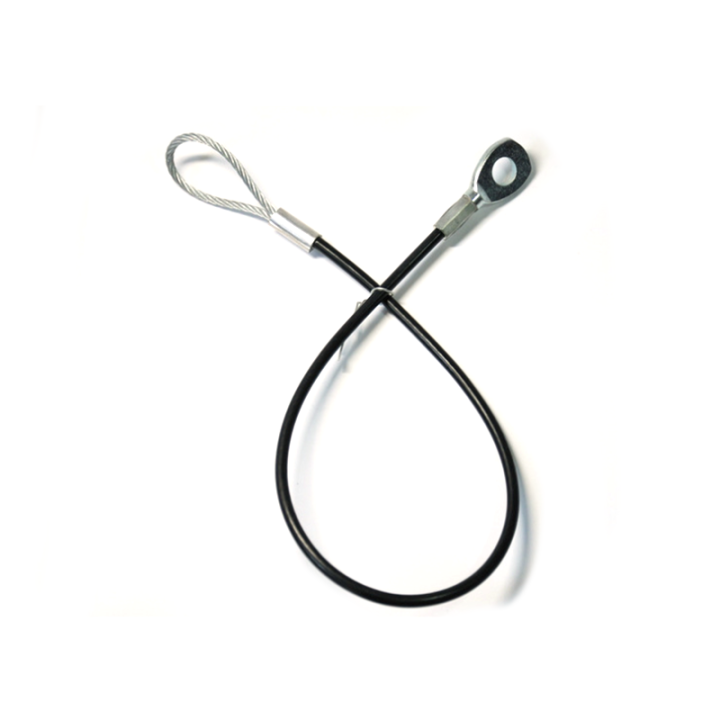 Custom Length Wire Rope Tether Plastic Uncoated/Coated With Cable Loop And Eyelet Terminal Ends 