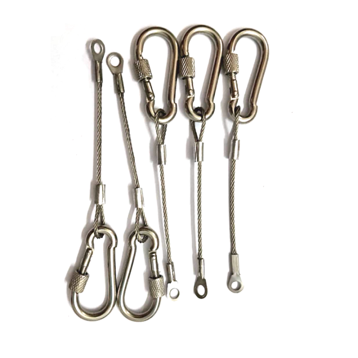Custom Length Wire Rope Tether Plastic Uncoated/Coated With Cable Loop And Eyelet Terminal Ends 