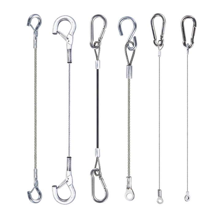 China OEM Hanging Display Steel Wire Rope Slings Fall Protection Security Cable Assemblies