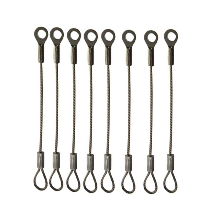 Custom Length Wire Rope Tether Plastic Uncoated/Coated With Cable Loop And Eyelet Terminal Ends 