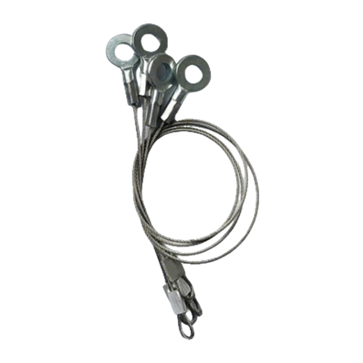 Custom Length Wire Rope Tether Plastic Uncoated/Coated With Cable Loop And Eyelet Terminal Ends 