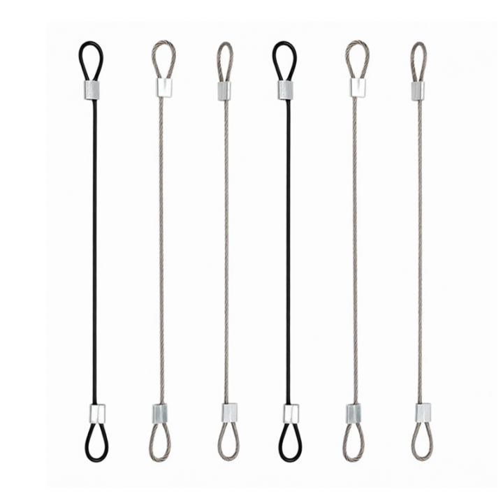 Multi-purpose Anti-theft Steel Wire Protective Customized Cable Size With Double Cord Loops