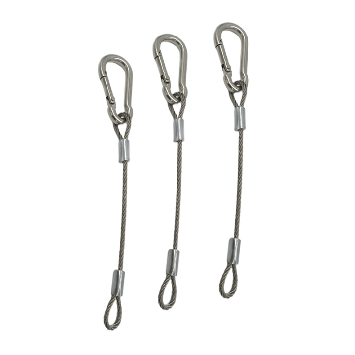 High Tensity Carabiner To Carabiner Custom Length Wire Cables For Hanging And Displaying System