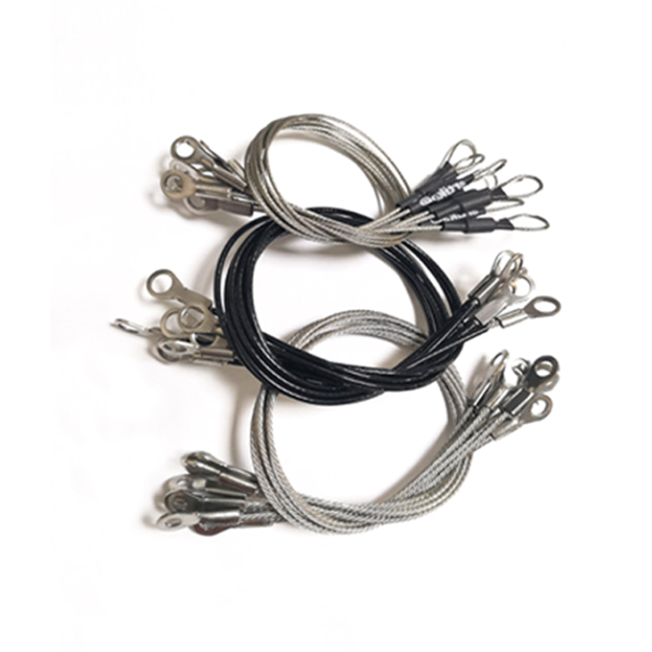 Customized Heavy Duty Uncoated Steel Cables Hanging Safety Wire Rope Assembly With Different End Fittings