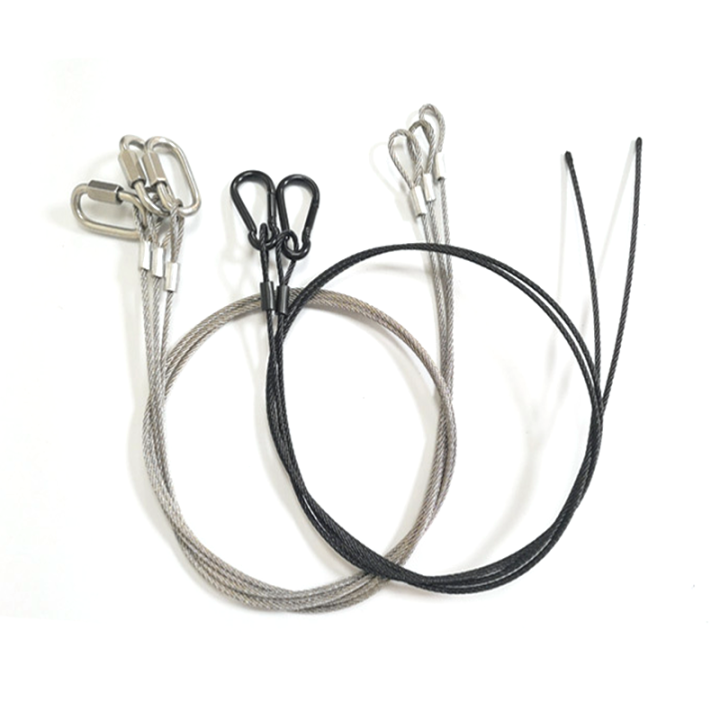 Customized Heavy Duty Uncoated Steel Cables Hanging Safety Wire Rope Assembly With Different End Fittings