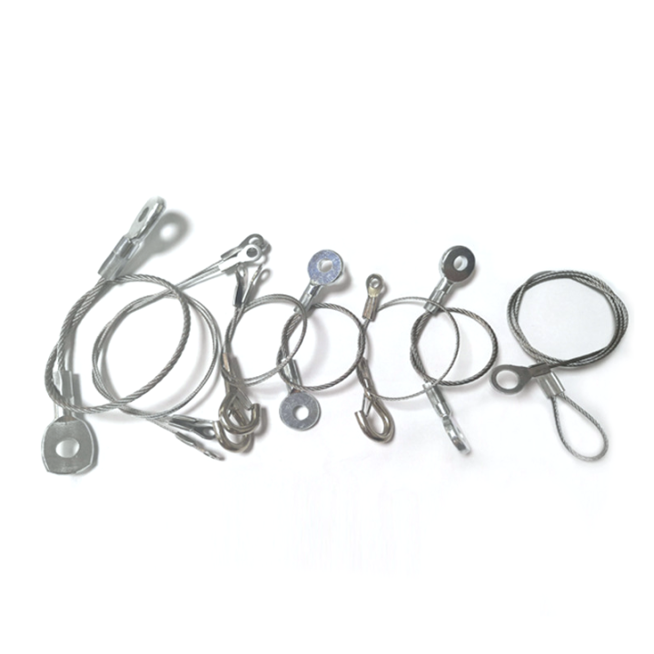 Customized Heavy Duty Uncoated Steel Cables Hanging Safety Wire Rope Assembly With Different End Fittings