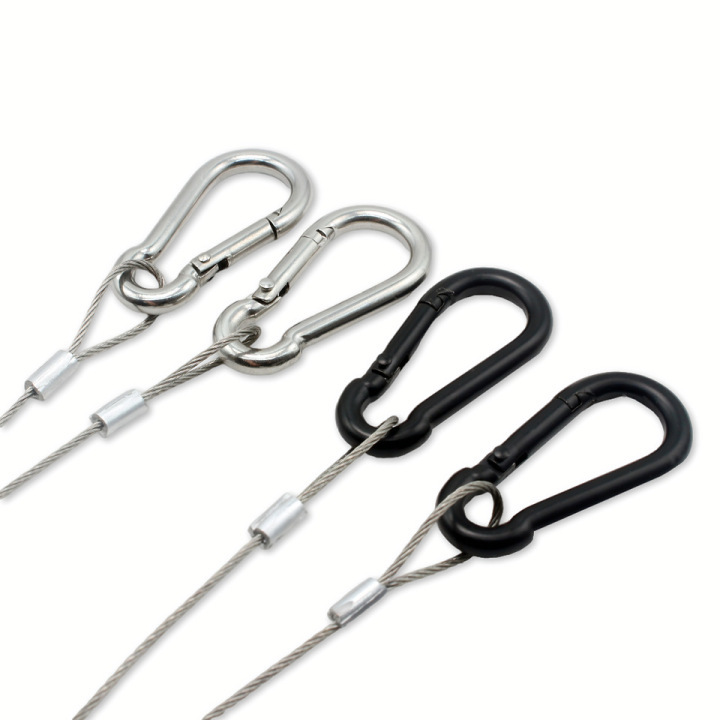 High Tensity Carabiner To Carabiner Custom Length Wire Cables For Hanging And Displaying System