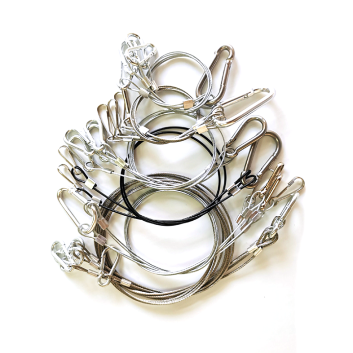 Customized Heavy Duty Uncoated Steel Cables Hanging Safety Wire Rope Assembly With Different End Fittings