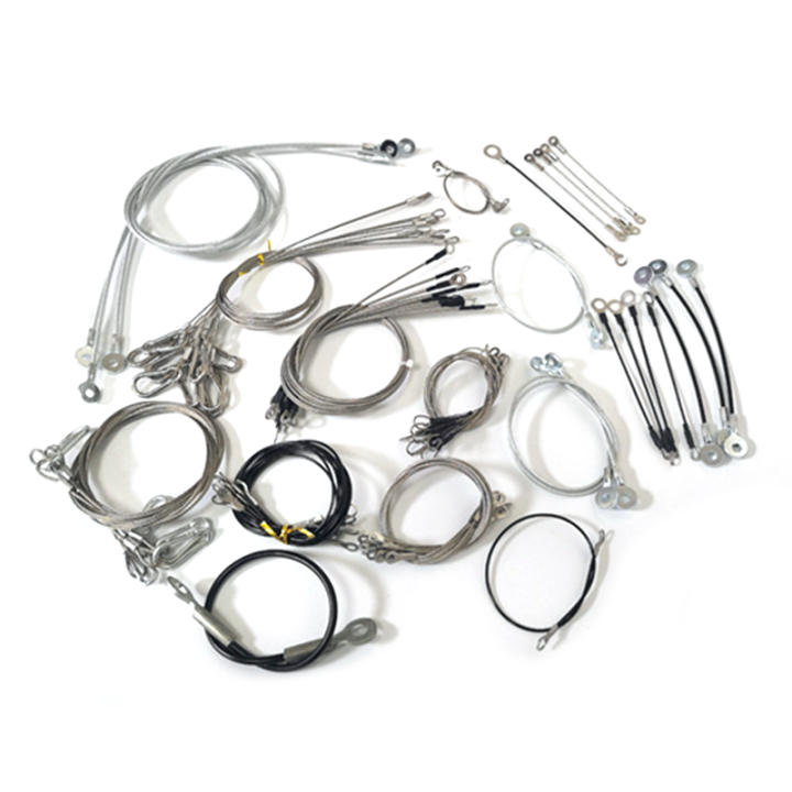 Customized Heavy Duty Uncoated Steel Cables Hanging Safety Wire Rope Assembly With Different End Fittings