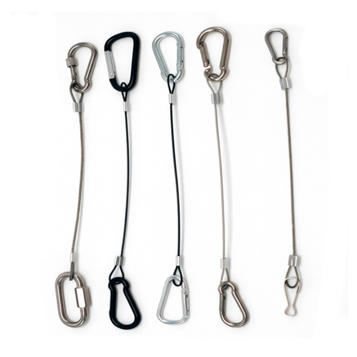 High Tensity Carabiner To Carabiner Custom Length Wire Cables For Hanging And Displaying System