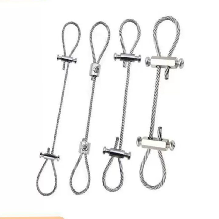High Tensile OEM Custom Length And Clear Nylon Coated Steel Wire Rope With Adjustable Locks 