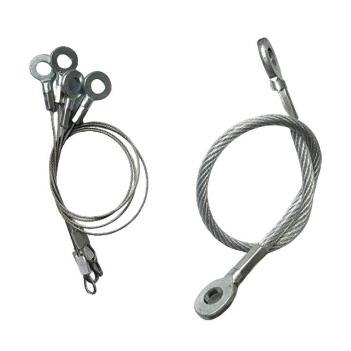 Customized Heavy Duty Uncoated Steel Cables Hanging Safety Wire Rope Assembly With Different End Fittings