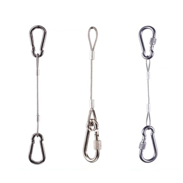 High Tensity Carabiner To Carabiner Custom Length Wire Cables For Hanging And Displaying System