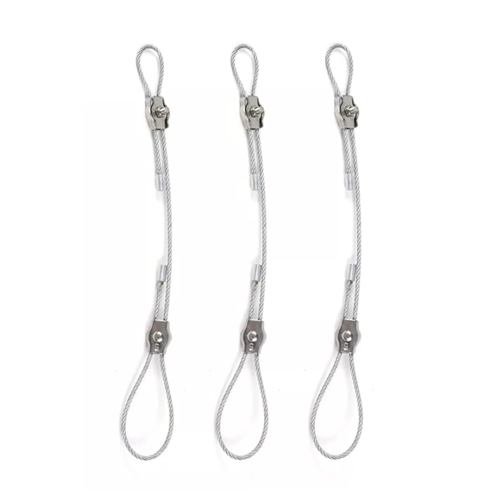High Tensile OEM Custom Length And Clear Nylon Coated Steel Wire Rope With Adjustable Locks 