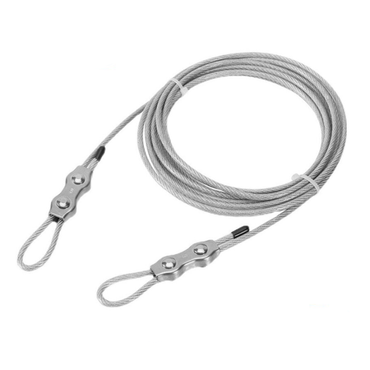 High Tensile OEM Custom Length And Clear Nylon Coated Steel Wire Rope With Adjustable Locks 