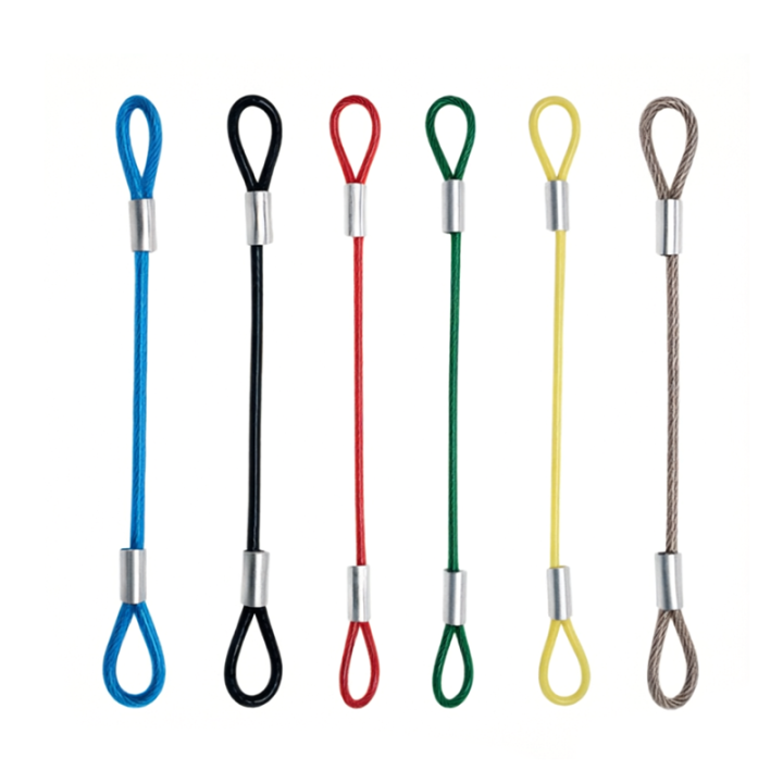 Multi-purpose Anti-theft Steel Wire Protective Customized Cable Size With Double Cord Loops