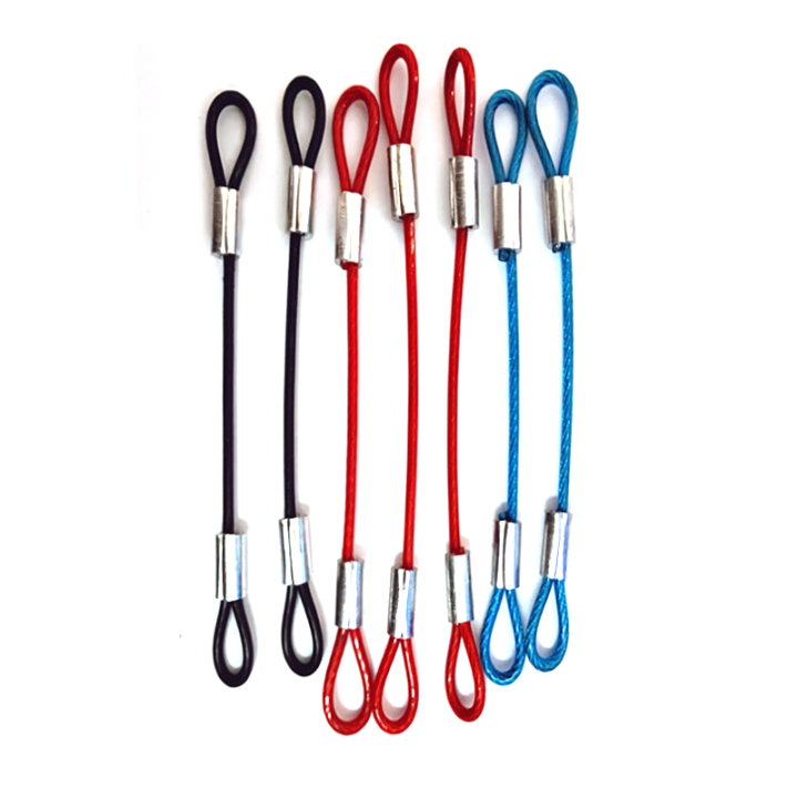 Multi-purpose Anti-theft Steel Wire Protective Customized Cable Size With Double Cord Loops