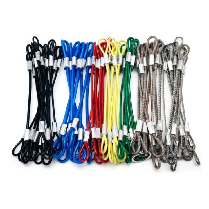 Colored Plastic Coated Steel Reinforced Loop End Wire Ropes Custom Steel Cable For Marine, Construction, Lifting