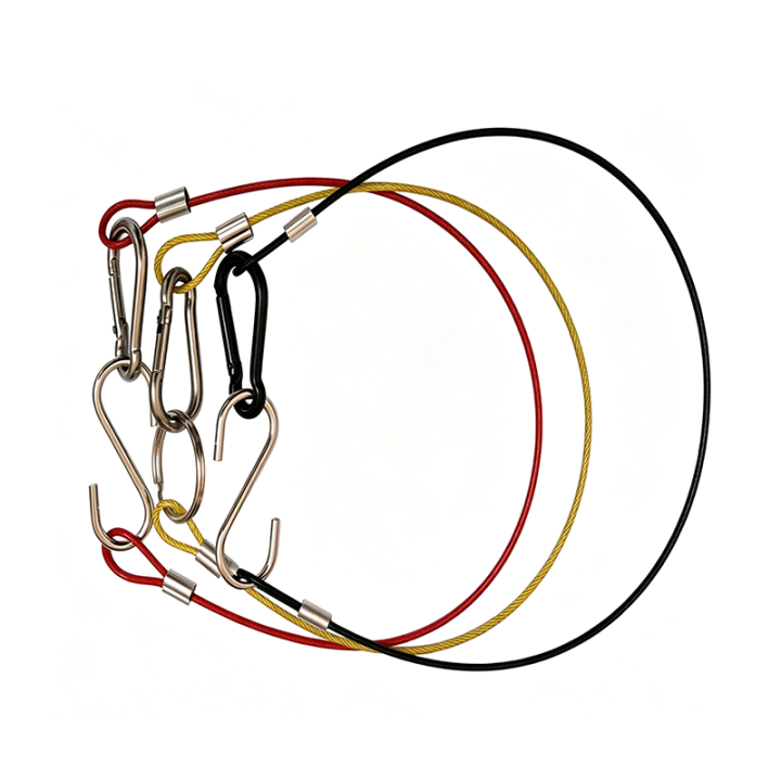 Custom Cut Length And PVC/Nylon Coated Bright 7x19 304 Stainless Steel Wire Ropes With Fittings