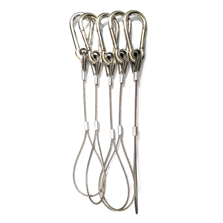 High Tensity Carabiner To Carabiner Custom Length Wire Cables For Hanging And Displaying System
