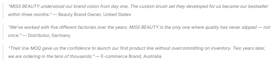 About MISS BEAUTY — OEM Beauty & Hair Tools Manufacturer Since 2016