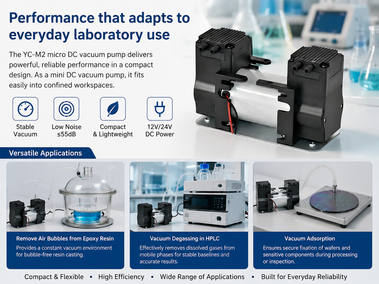 Vorteile der YC-M2 Membranvakuumpumpe diaphgram vacuum pump,Membran-Vakuumpumpe,Mikro-Luftpumpe