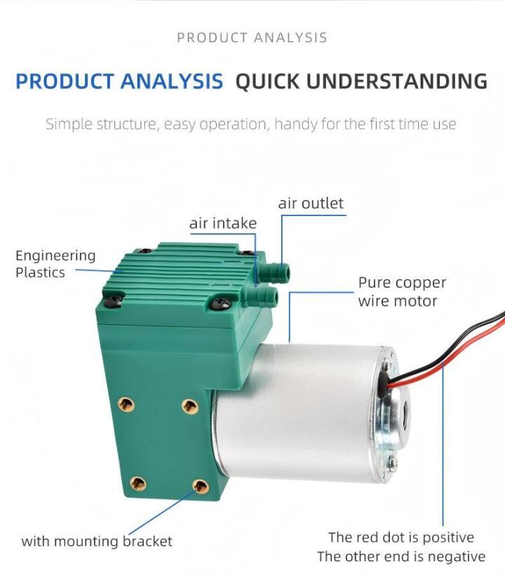 Hot Selling Micro Air Pump Head 12V 24V 220V 10L/min YC-M1 DC Diaphragm Vacuum Pump for Industry  Hot Selling Micro Air Pump Head 12V 24V 220V 10L/min YC-M1 DC Diaphragm Vacuum Pump for Industry  Micro Air Pump
