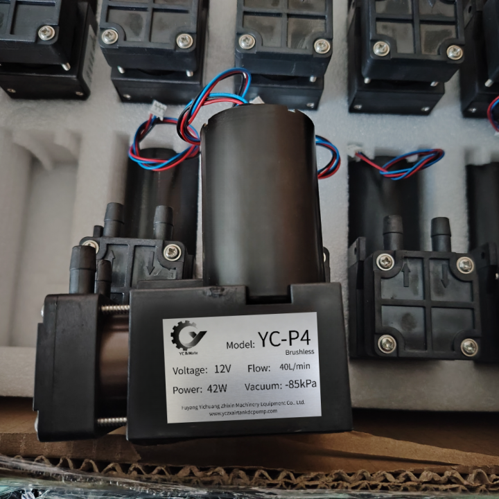 Hot Selling YC-P4 Brushless 12V/24V 42W 40L/min Micro Air Pump DC Diaphragm Pump Mini HVAC for Industry Fields Electric Source Low for Vacuum Hot Selling YC-P4 Brushless 12V/24V 42W 40L/min Micro Air Pump DC Diaphragm Pump Mini HVAC for Industry Fields Electric Source Low for Vacuum Micro Air Pump