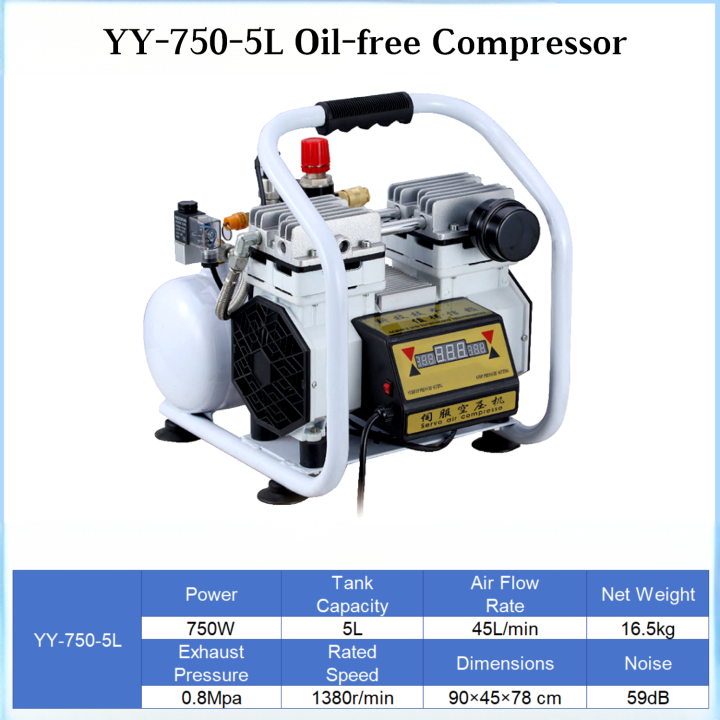 YY Series 550W/750W 32-45L/min High-Pressure Oil-free Air Compressor Portable Air Pump YS Series High-Pressure Oil-free Air Compressor Portable Air Pump Oil-free Air Compressor