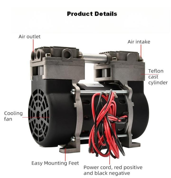 150W Oil-Free Vacuum Pump  (20/40L/min) | -95Kpa Low Noise Industrial Pump 150W Oil-Free Vacuum Pump  (20/40L/min) | -95Kpa Low Noise Industrial Pump Oil-Free Vacuum Pump