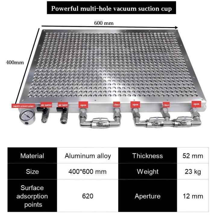 400x600mm CNC Vacuum Suction Cup | Aluminum Alloy Vacuum Chuck for Machining 400×600 Vacuum Suction Cup – Balanced Workholding for Medium-Sized Projects Vacuum Suction Cup