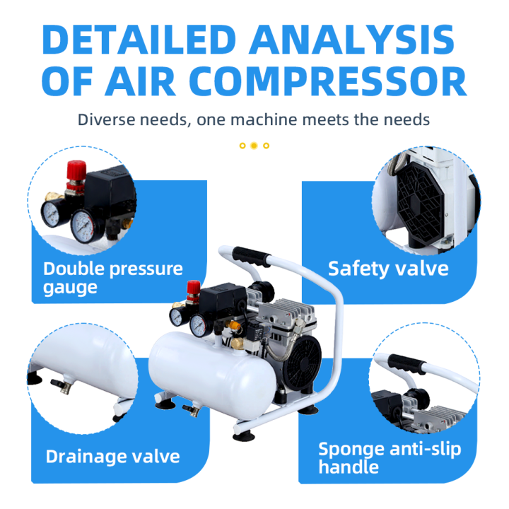 YY Series 550W/750W 32-45L/min High-Pressure Oil-free Air Compressor Portable Air Pump YS Series High-Pressure Oil-free Air Compressor Portable Air Pump Oil-free Air Compressor