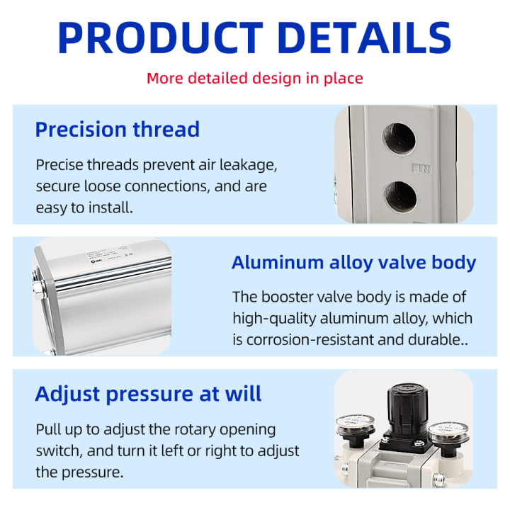 Factory Direct Hot Selling VBA10A-02GN / VBA20A-03GN / VBA40A-04GN / VBA43A-04GN Booster Regulator VBA Pneumatic Components for Industry Application Factory Direct Hot Selling VBA10A-02GN Booster Regulator VBA Pneumatic Components for Industry Application Booster Regulator VBA