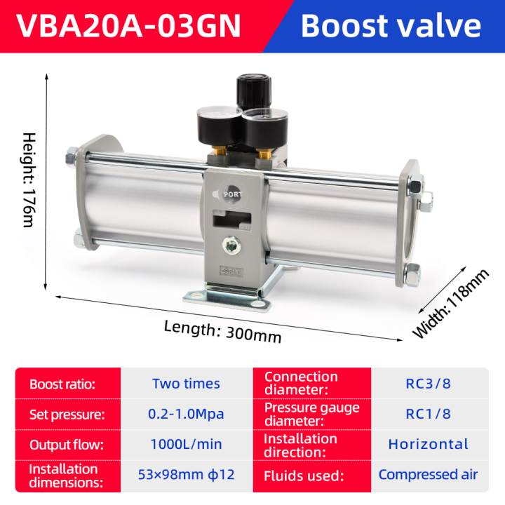Factory Direct Hot Selling VBA10A-02GN / VBA20A-03GN / VBA40A-04GN / VBA43A-04GN Booster Regulator VBA Pneumatic Components for Industry Application Factory Direct Hot Selling VBA10A-02GN Booster Regulator VBA Pneumatic Components for Industry Application Booster Regulator VBA