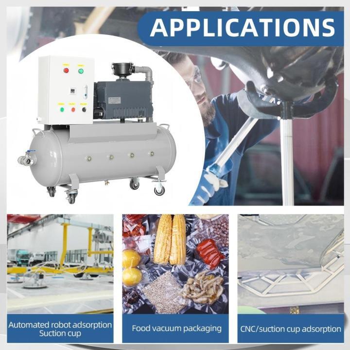 Single Stage Rotary Vane Vacuum Pump Set Air Compressor Pump Head With Air Tank Single Stage Rotary Vane Vacuum Pump Set Air Compressor Pump Head With Air Tank Rotary Vane Vacuum Pump