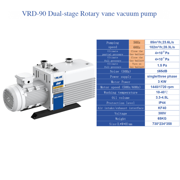 VRD-90 380V 85-102m³/h 1.5Pa Industrial Dual stage rotary vane vacuum pump VRD-90 380V 85-102m³/h 1.5Pa Industrial Dual stage rotary vane vacuum pump Rotary Vane Vacuum Pump