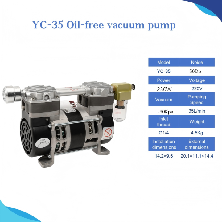 230W Oil-Free Vacuum Pump  (-90Kpa 35/65L/min) | Low Noise Industrial Pump 230W Oil-Free Vacuum Pump  (-90Kpa 35/65L/min) | Low Noise Industrial Pump Oil-Free Vacuum Pump
