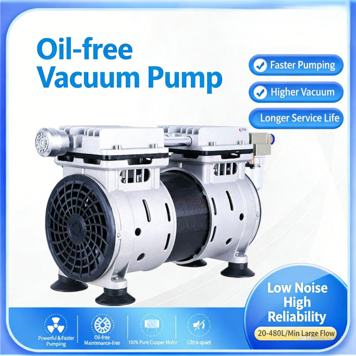 550W/750W Oil-Free Vacuum Pump YC-100/130 (-98Kpa 100L/min 130L/min) | Industrial Grade 550W/750W Oil-Free Vacuum Pump YC-100/130 (-98Kpa 100L/min 130L/min) | Industrial Grade Oil-Free Vacuum Pump