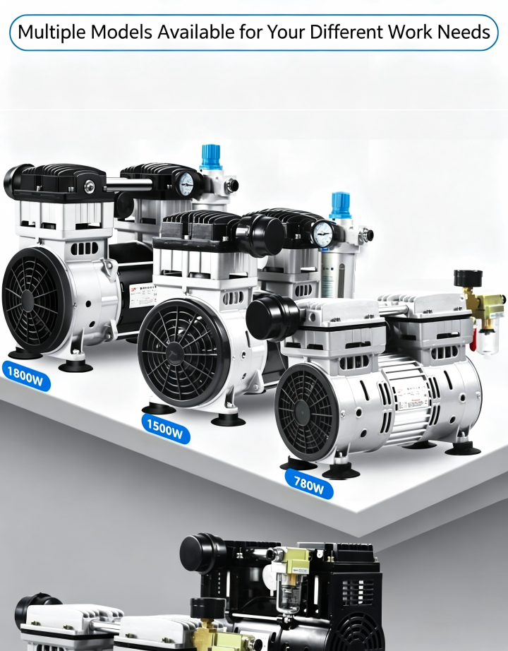 600W 220V 130L/min Low-Noise Industrial Oil-Free Vacuum Pump 600W 220V 130L/min Low-Noise Industrial Oil-Free Vacuum Pump Oil-Free Vacuum Pump