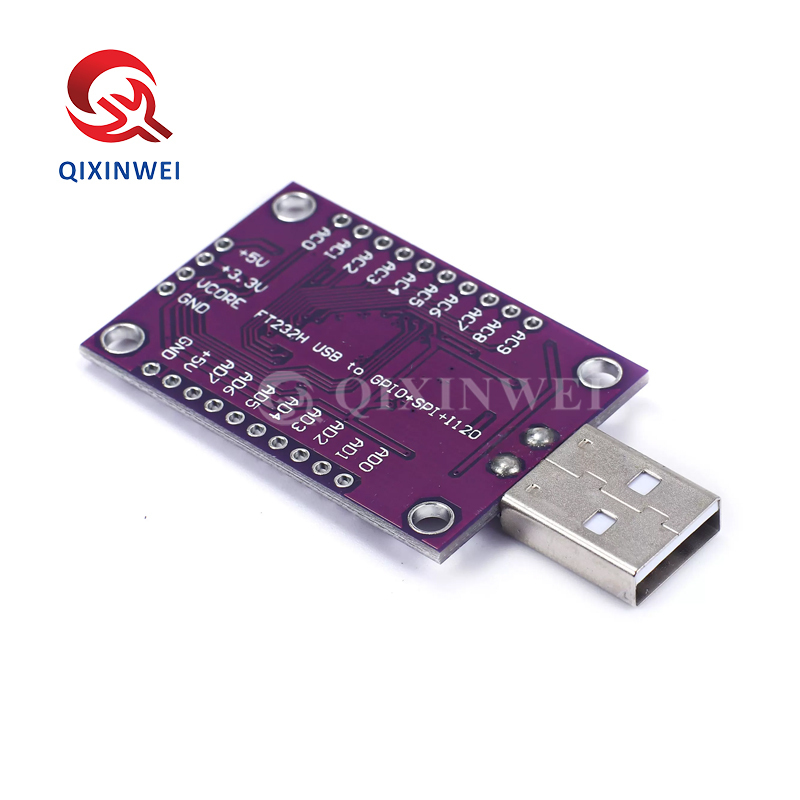 FT232H high-speed multi-protocol USB bridge supports JTAG/SPI/I2C/UART/FIFO with MPSSE technology, 480Mbps — ideal for FPGA debugging, Flash programming, and custom interface development FT232H USB to JTAG UART FIFO SPI I2C High Speed Multi-Protocol Module