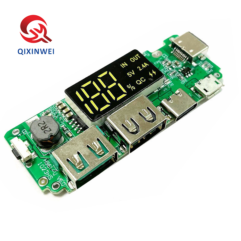 LED Dual USB 5V 2.4A Type-C 18650 Charging Module Power Bank Board LED Dual USB 5V 2.4A Type-C 18650 Charging Module Power Bank Board