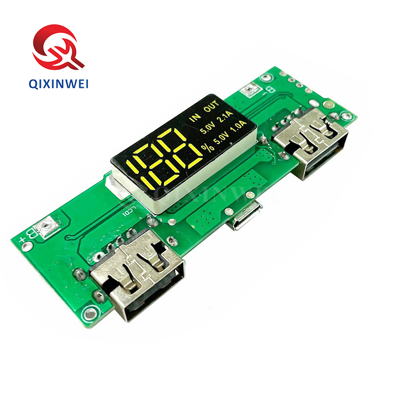 LED Dual USB 5V 2.4A Type-C 18650 Charging Module Power Bank Board LED Dual USB 5V 2.4A Type-C 18650 Charging Module Power Bank Board