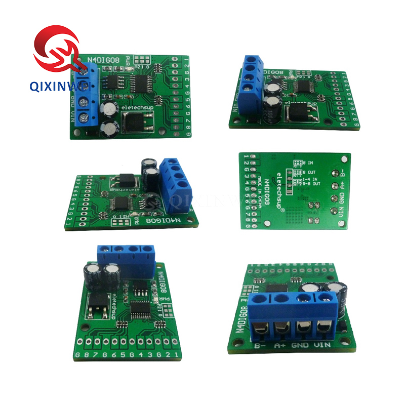 N4DIG08 8CH IO Module TTL to RS485 Modbus RTU Digital Switch for PLC Relay N4DIG08 8CH IO Module TTL to RS485 Modbus RTU Digital Switch for PLC Relay