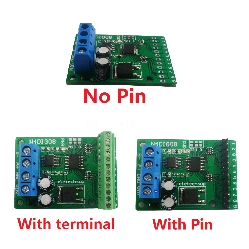 N4DIG08 8CH IO Module TTL to RS485 Modbus RTU Digital Switch for PLC Relay N4DIG08 8CH IO Module TTL to RS485 Modbus RTU Digital Switch for PLC Relay