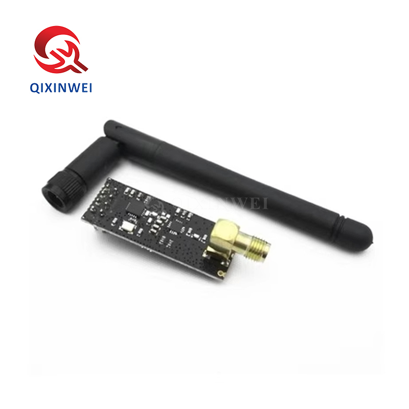 NRF24L01+PA+LNA long range module, 2.4GHz, 1100m open-air range, SMA antenna connector. Perfect for drones and wireless remote control NRF24L01+PA+LNA 2.4G Wireless Module 1100m Long Range with Antenna